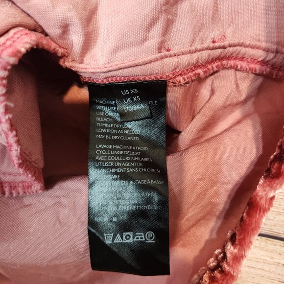 Free People Ivy Velvet Mini Dress Swing Flowy Boho Western Maroon Size XS/TP - Picture 11 of 16